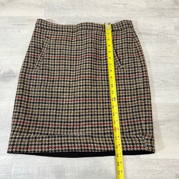 J Crew Classic Houndstooth 100% Wool Pencil Skirt in Fall Colours Size 2 - Picture 5 of 17